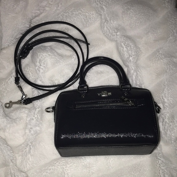 COACH MICRO ROWAN SATCHEL LEATHER CROSSBODY BAG CE631 Midnight Navy - Picture 1 of 7